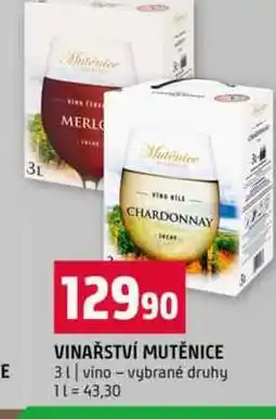 Terno VINAŘSTVÍ MUTĚNICE 3l vino vybrané druhy nabídka