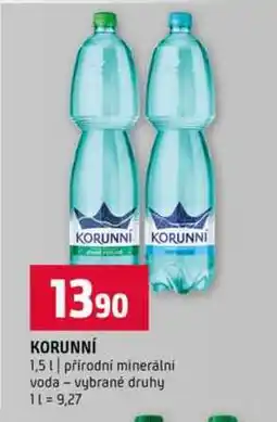 Terno KORUNNÍ 1,5l přírodní minerální voda vybrané druhy nabídka