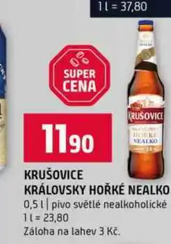 Terno KRUŠOVICE KRÁLOVSKY HOŘKÉ NEALKO 0,5l pivo světlé nealkoholické nabídka
