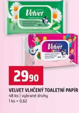 Terno VELVET VLHČENÝ TOALETNÍ PAPÍR 48 ks vybrané druhy nabídka