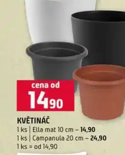 Terno KVĚTINÁČ 1 ks Ella mat 10 cm 1 ks Campanula 20 cm nabídka