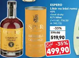 Kaufland ESPERO Likér na bázi rumu 40% nabídka