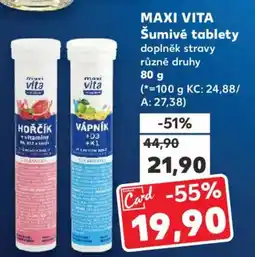 Kaufland MAXI VITA Šumivé tablety doplněk stravy nabídka