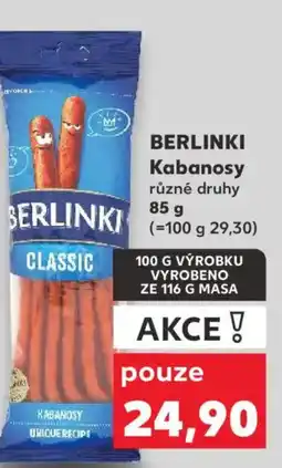 Kaufland BERLINKI Kabanosy nabídka
