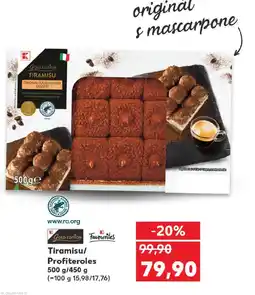 Kaufland Tiramisu/ Profiteroles nabídka