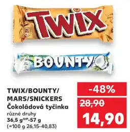 Kaufland TWIX/BOUNTY/ MARS/SNICKERS Čokoládová tyčinka nabídka