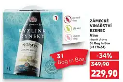 Kaufland ZÁMECKÉ VINAŘSTVÍ BZENEC Vino nabídka