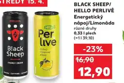 Kaufland BLACK SHEEP/HELLO PERLIVE Energeticky napoj/Limonada nabídka