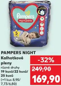 Kaufland PAMPERS NIGHT Kalhotkové pleny nabídka