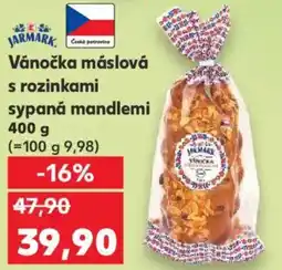 Kaufland Vánočka máslová s rozinkami sypaná mandlemi nabídka