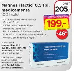 Magistra lékárny Magnesii lactici 0,5 tbl. medicamenta nabídka
