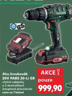 Kaufland Aku šroubovák 20V PABS 20-Li G8 nabídka