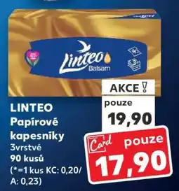 Kaufland Linteo papírové kapesníky nabídka