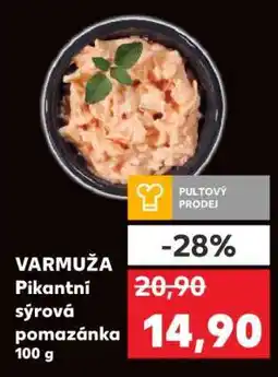 Kaufland VARMUŽA Pikantní sýrová pomazánka 100 g nabídka