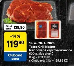 Tesco Tesco Grill Master Marinovaná vepřová krkovice nabídka