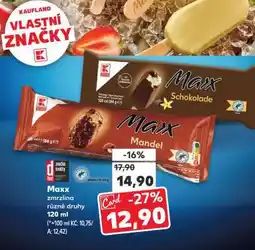 Kaufland Maxx zmrzlina různé druhy nabídka