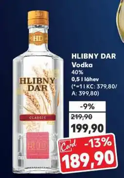 Kaufland HLIBNY DAR Vodka nabídka