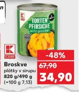 Kaufland Broskve plátky v sirupu nabídka