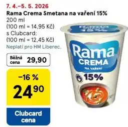 Tesco Rama Crema Smetana na vaření 15% nabídka