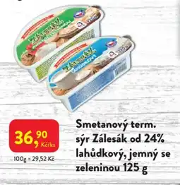 MP Krásno Smetanový term. sýr Zálesák od 24% lahůdkový, jemný se zeleninou nabídka