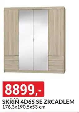 Baumax Skříň 4d6s se zrcadlem nabídka