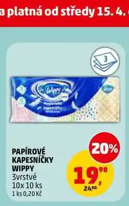Penny Market PAPÍROVÉ KAPESNÍČKY WIPPY, 10x 10 ks nabídka