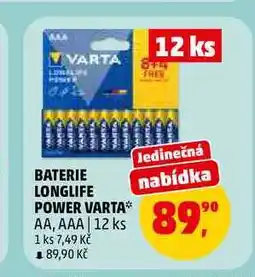 Penny Market BATERIE LONGLIFE POWER VARTA AA, AAA, 12 ks nabídka