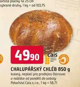 Trefa CHALUPÁŘSKÝ CHLÉB 850 g kulatý nabídka