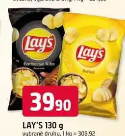 Trefa Lay's chips 130g, vybrané druhy nabídka