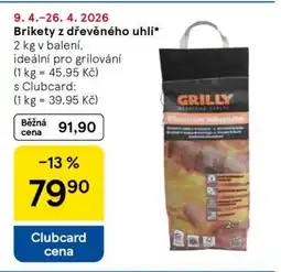 Tesco Brikety z dřevěného uhlí nabídka