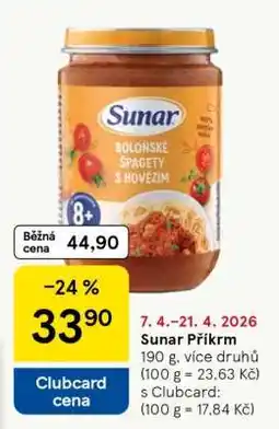 Tesco Sunar Příkrm nabídka