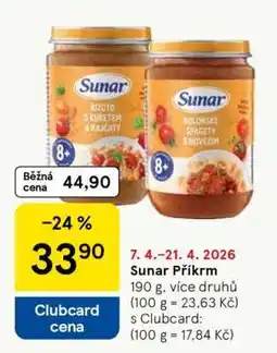 Tesco Sunar Příkrm nabídka