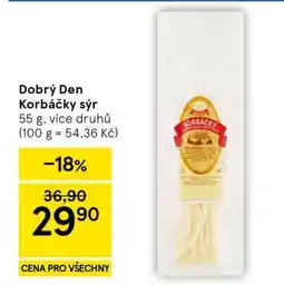 Tesco Dobrý Den Korbáčky sýr nabídka