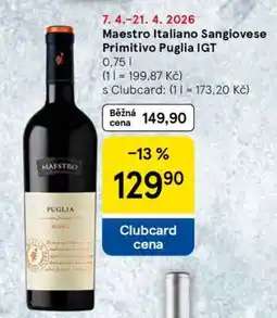 Tesco Maestro Italiano Sangiovese Primitivo Puglia IGT nabídka