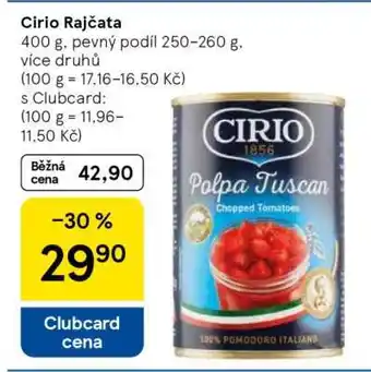 Tesco Cirio Rajčata nabídka
