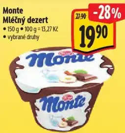 Albert Monte Mléčný dezert nabídka