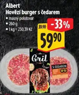 Albert Albert Hovězí burger s čedarem nabídka