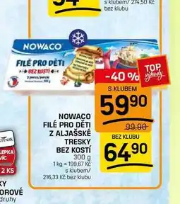 Flop NOWACO FILÉ PRO DĚTI Z ALJAŠSKÉ TRESKY BEZ KOSTÍ nabídka