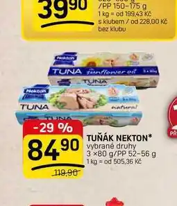 Flop TUŇÁK NEKTON vybrané druhy 3 x80 g/PP nabídka