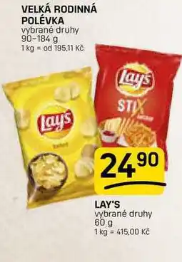 Flop LAY'S vybrané druhy nabídka