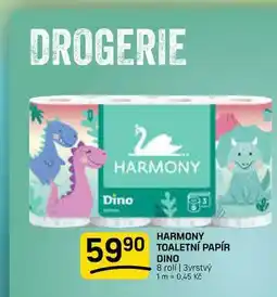 Flop HARMONY TOALETNÍ PAPÍR DINO 8 rolí | 3vrstvý nabídka