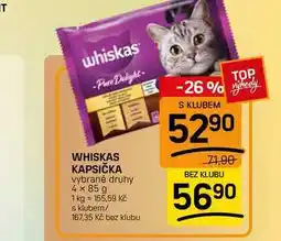 Flop WHISKAS KAPSIČKA vybrané druhy nabídka