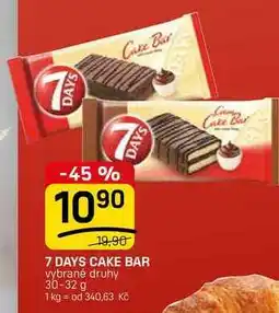 Flop 7 DAYS CAKE BAR vybrané druhy nabídka