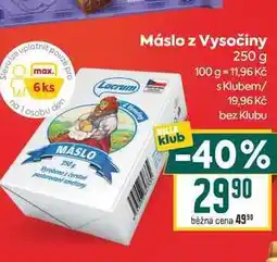 Billa Máslo z Vysočiny klub nabídka