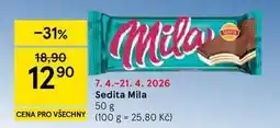 Tesco Sedita Mila 50 g CENA PRO VŠECHNY (100 g = 25,80 Kč) nabídka