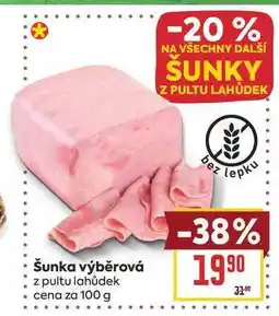Billa Šunka výběrová z pultu lahůdek cena za nabídka