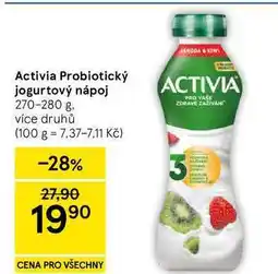 Tesco Activia Probiotický jogurtový nápoj, 270-280 g. více druhů nabídka