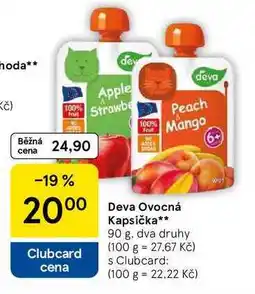 Tesco Deva Ovocná Kapsička, 90 g, dva druhy nabídka