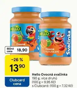 Tesco Hello Ovocná svačinka, 190 g, více druhů nabídka