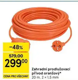 Tesco Zahradní prodlužovací přívod oranžový, 20 m, 2 x 1,5 mm nabídka